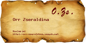 Orr Zseraldina névjegykártya